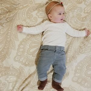 Zara Baby Green Corduroy Skinny Jeans